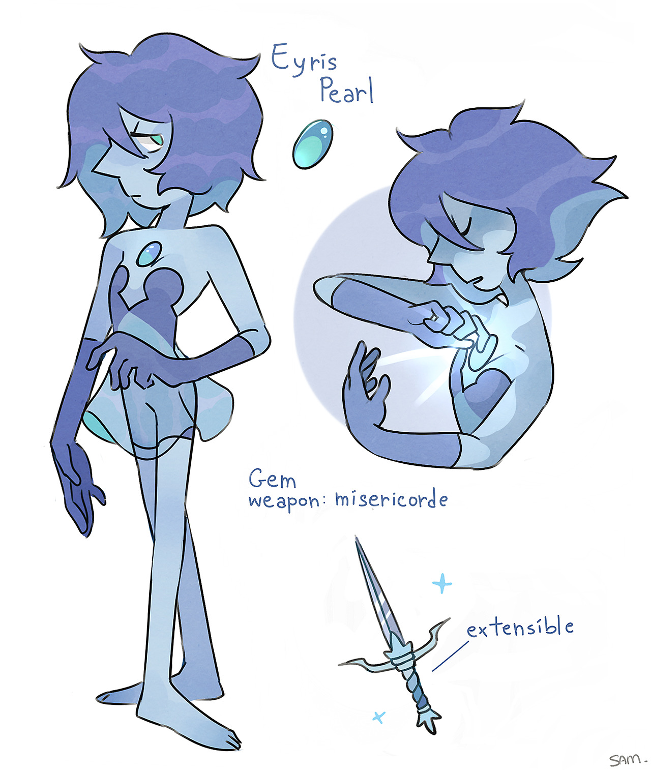 samhie: She is my pearlsona Eyris, she’s a very calm and thoughtful gem, sometimes