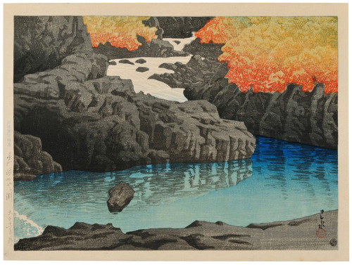 Kawase Hasui - Kayagafuchi, Nagato, color woodblock print