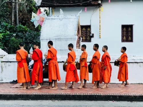 .
”It’s one of the most vivid images of Laos - from 5:30 in the morning onward, silent lines of saffron-clad Lao monks walk down the streets of Luang Prabang to collect alms. The locals are there ahead of them, ready with bowls full of the Lao staple...