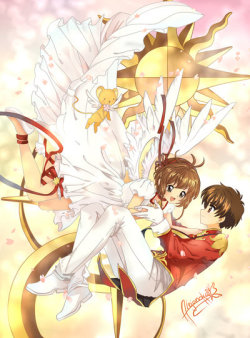 ashita-e-no-melody:  Sakura and Shaoran by ~AtsukiSeiko 