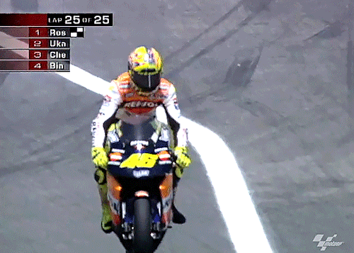 Endless List Of Random Motogp Things - Valentino Rossi + Sidesaddle Riding His Bike In Celebration