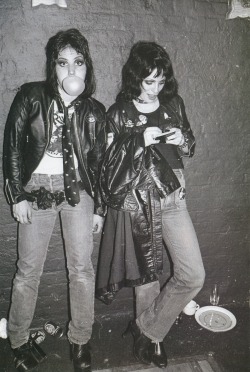 superblackmarket:  Joan Jett and Gaye Advert photographed by Roberta Bayley, 1977 