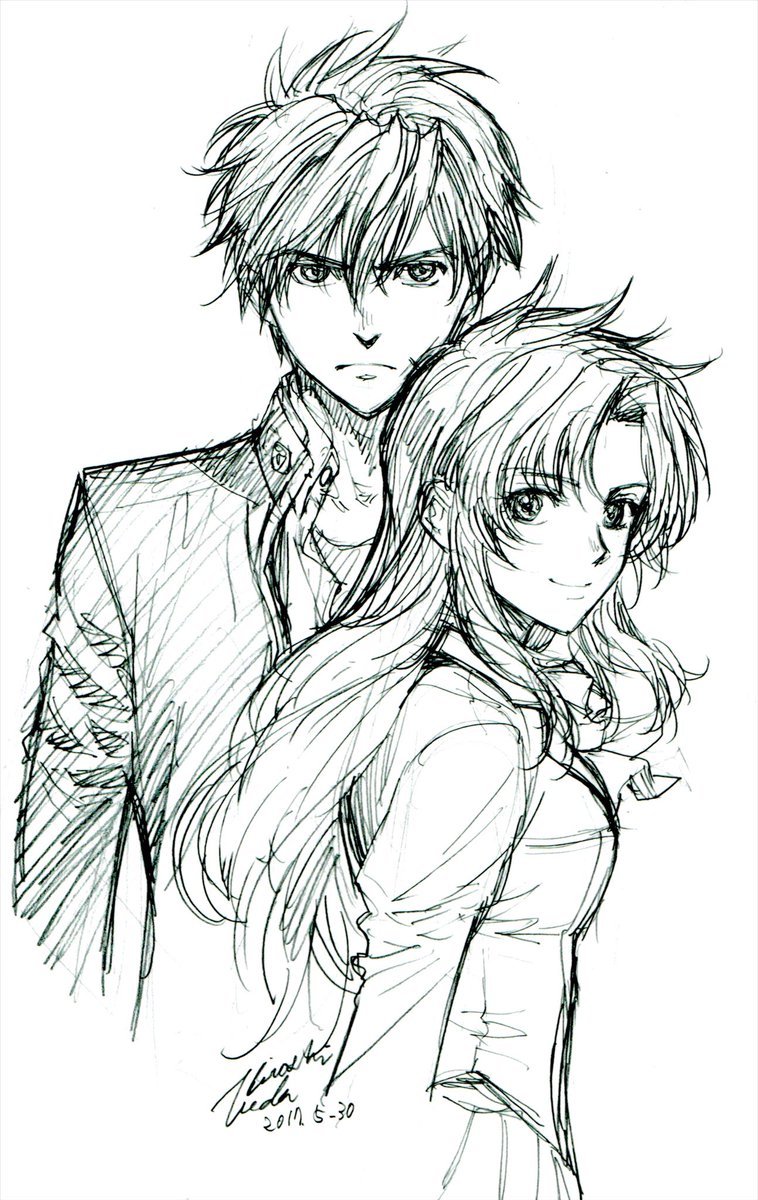 sergeantsabotage:Ueda Hiroshi’s illustration of SouKana, expressing his joy about