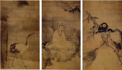 Guanyin, Monkeys, and Crane, Muqi Fachang, 13th century (Southern Song Dynasty)Happy Chinese New Yea