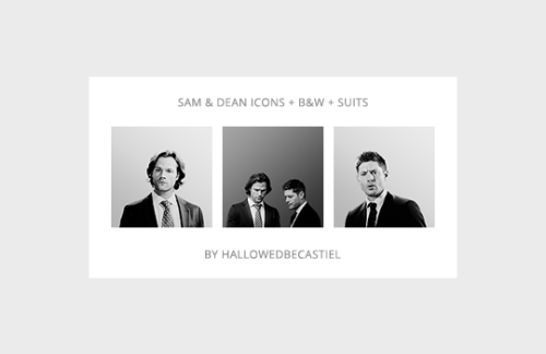 hallowedbecastiel:Sam & Dean icons + b&w + suits  (requested by @mobsterdean)twenty two 150x