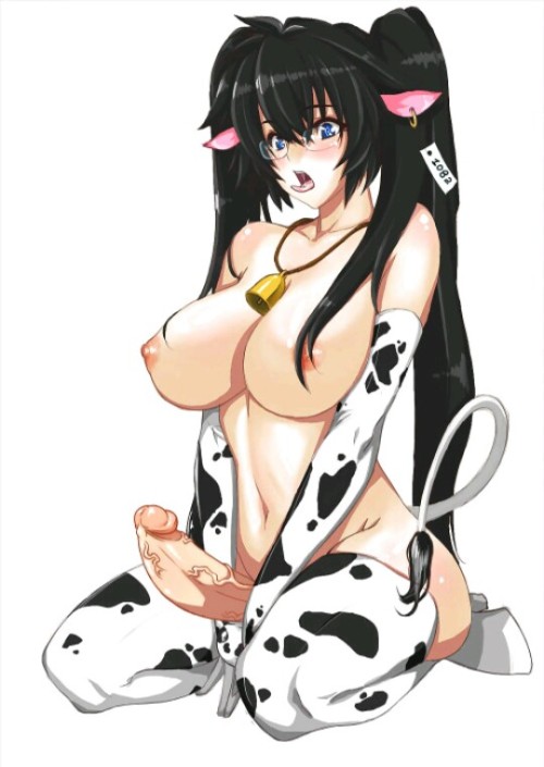 Cute futa cow! She looks about ready for a milking!