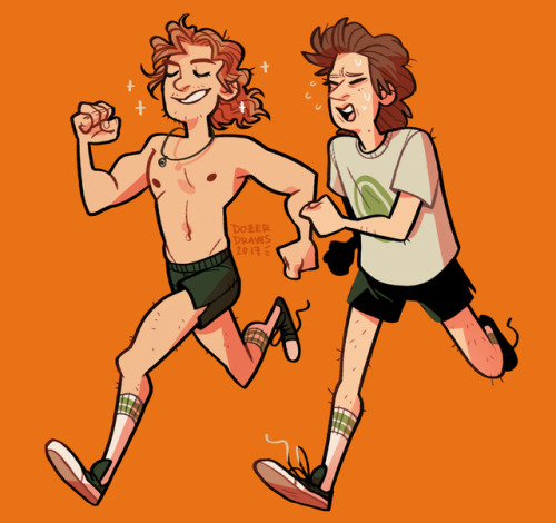 littledozerdraws:warm-up Steve and cool-down Billy running from their responsibilities ✨like what yo