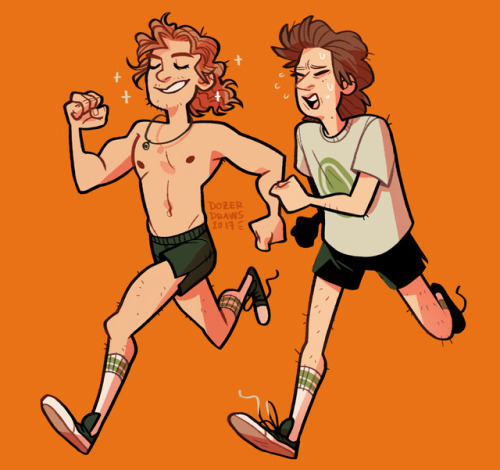 littledozerdraws:warm-up Steve and cool-down Billy running from their responsibilities ✨like what yo
