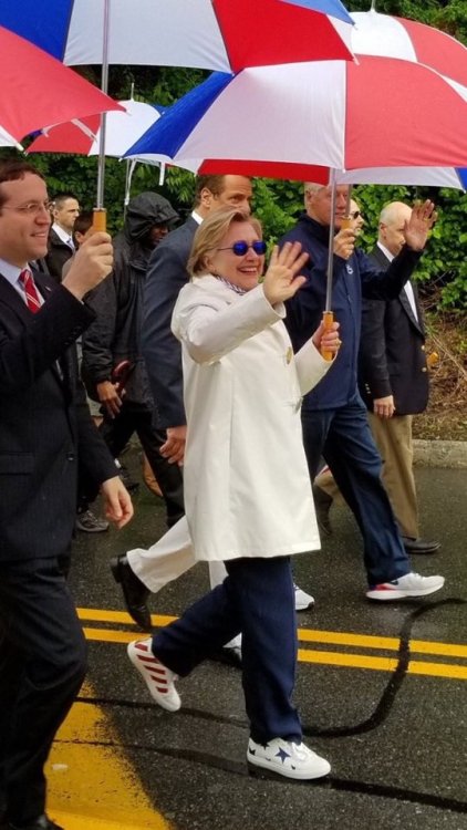 reincepriebus: those are american flag sneakers, y’all.  we could’ve had these fresh ass kicks in the white house but SOME of y’all didn’t wanna pokémon go to the polls and vote for hillary. 😒🙄 taken at the chappaqua memorial day parade