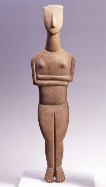 efikeff:Cycladic Figurine, Goulandris master, c.2600 BC (2800-2300 BC), painted marble,H: 63.4, Goul