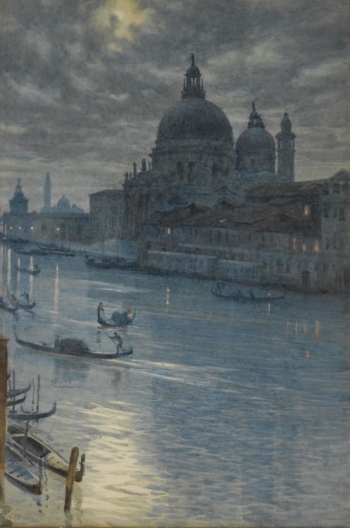 laclefdescoeurs:A Moonlight Scene, Venice, 1879, Sir Edward John Poynter