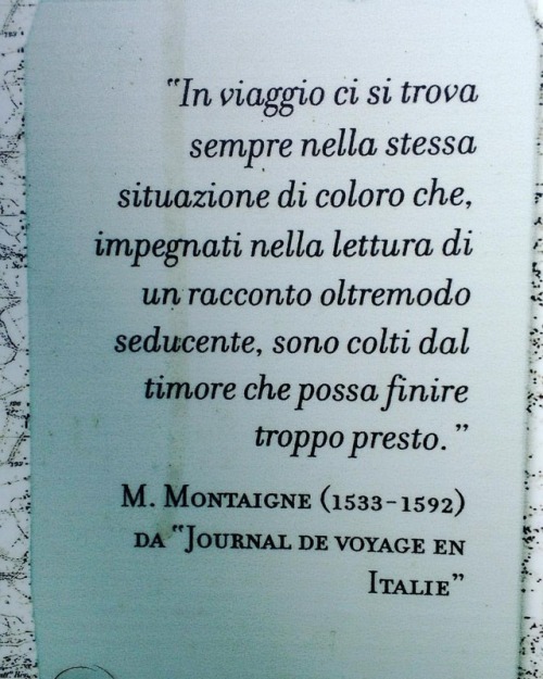 &ldquo;..in viaggio ci si trova sempre nella stessa situazione di coloro che, impegnati nella lettur