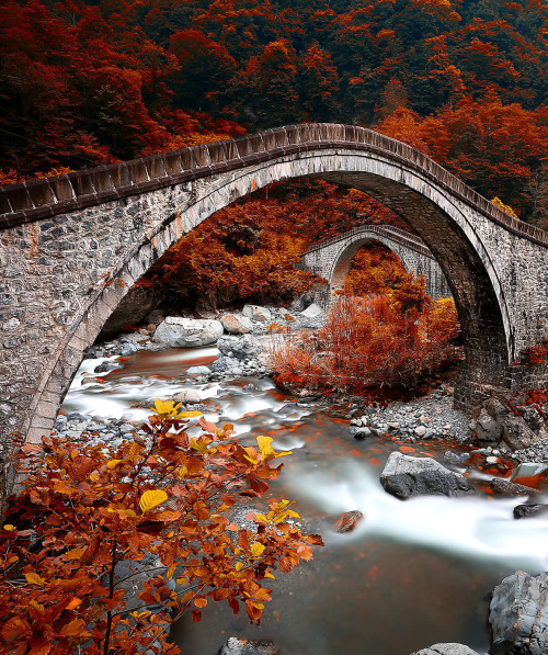 Double stone bridges, Riza, Turkey by erhan asik