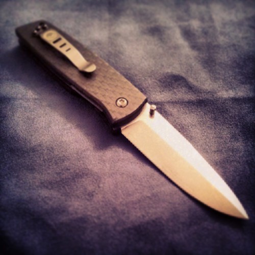 cuscadi:  Fällkniven PXL Workhorse with custom made aero cf scales.  (Photos by Abid)