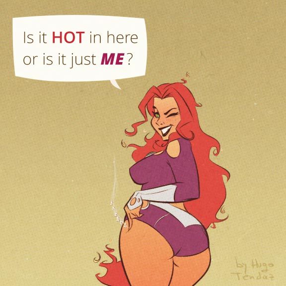Starfire - Hot in Here - Cartoon PinUp SketchToday&rsquo;s warm up that blazed