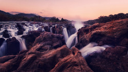 travelingcolors:  Sunset over Epupa Falls