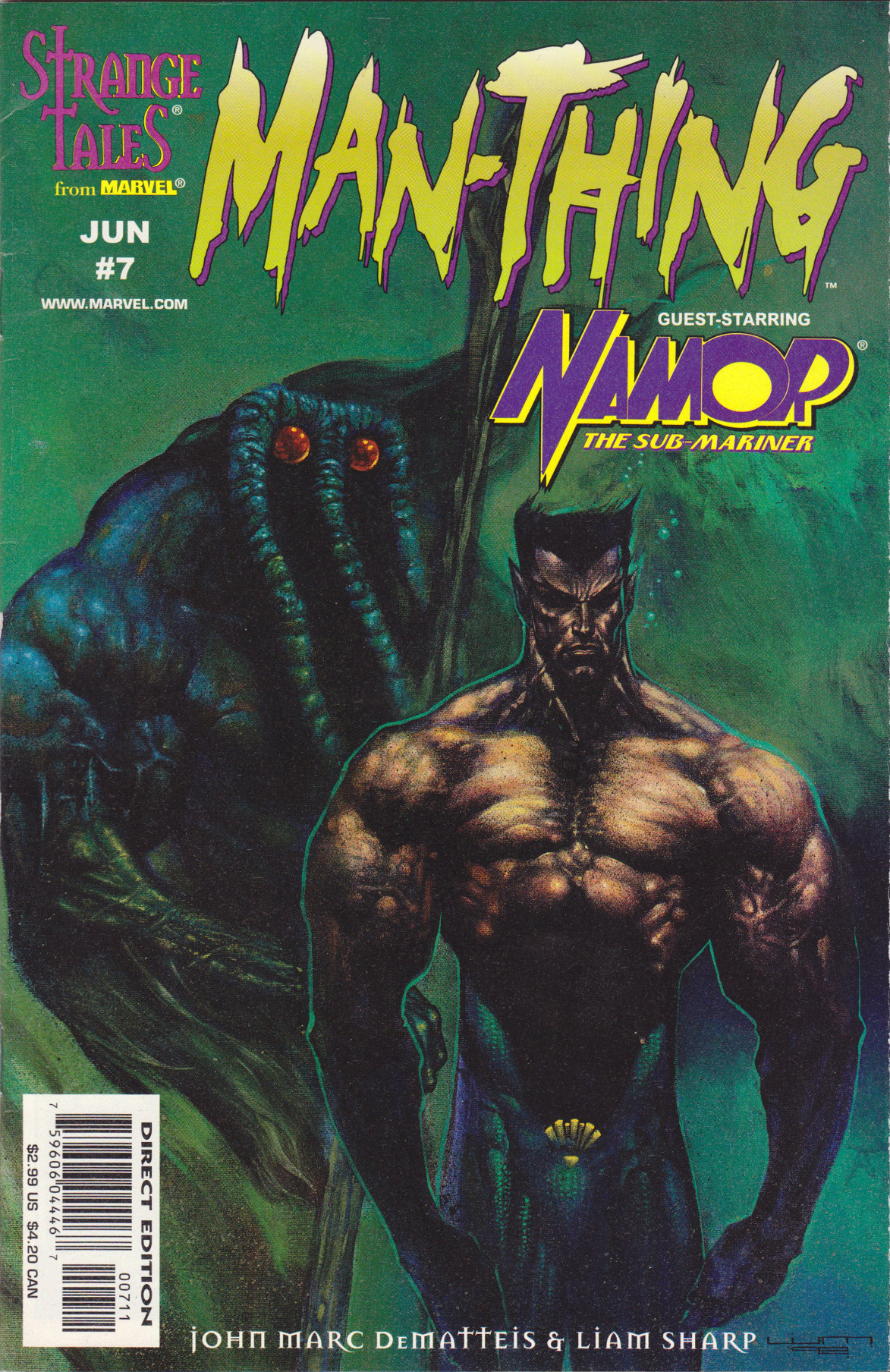 Man-Thing Vol.3 No.7 (Marvel Comics, 1998). Cover art by Liam Sharp.From Oxfam in