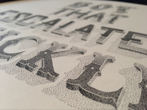 From sketch to final typography made out of 0.01mm dots by Xavier Casalta