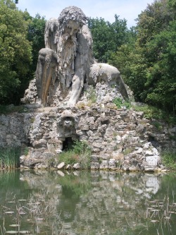 theartofmany:    The Appennine Colossus (1579 - 1580)The majestic sculpture by Flemish sculptor (based in Italy) Jean Boulogne (also known as Giambologna) is located in Villa Demidoff (before Villa di Pratolino -   Vaglia, Tuscany, Italy)This 35 feet