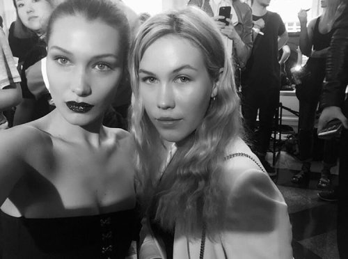 belshadid:  Bella Hadid backstage at Versace Haute Couture FW16 July 3rd, 2016.