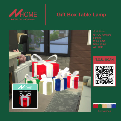 Gift Box Table Lamp[INICEN HOME] the sims 4I’m late for a month.You can read all details in co