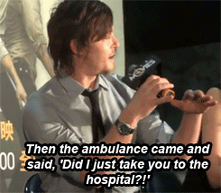 arielmh:  Norman talking about how he helped rescue a man from a car crash. As if