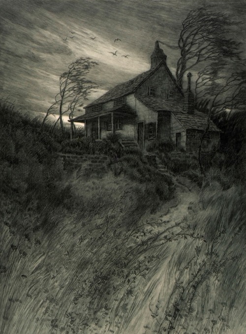 aqua-regia009:  Old House in Wind (1906) - C. F. William Mielatz