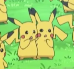 doge101memes:  sippyteaevs:  raventherogue:  yamujiburo:  cgoblinqueen:  yamujiburo: im here for these two pika boyfriends or someone just forgot to make a heart tail lol. STILL CUTE :V  this is the part in the episode where all the female pikachus are