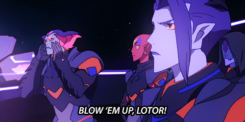 smirkingkeith:zethrid + encouraging lotor to fuck shit up
