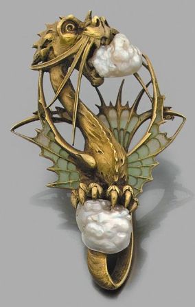 ardatli: otherpens:  treasures-and-beauty:  A baroque fine pearl, enamel and yellow gold pendant ca 1900. France that tiny dragon just loves popcorn okay  @shiraglassman 