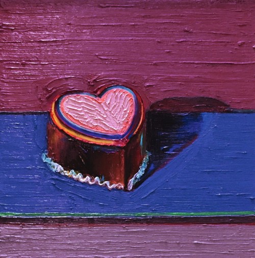 thunderstruck9:Wayne Thiebaud (American, b. 1920), Dark Heart Cake, 2014. Oil on board, 24 x 24 in.