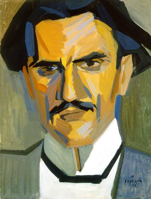 artist-sarian: Portrait of critic Garegin Levonian, 1912, Martiros SarianMedium: cardboard,temperaht