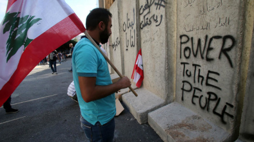 “Power to the people”Anti-government protest in Beirut, Lebanon