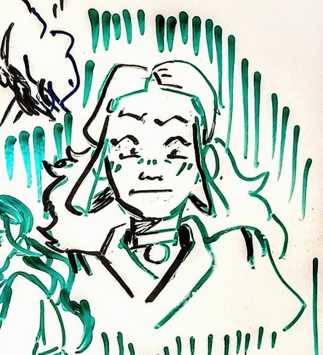 Whiteboard doodle of Katara.