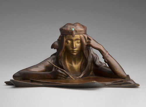 Gustav Gurschner, inkwell, 1900-1910. Bronze. Austria. Via flysfo