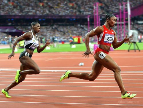 ✨flashback✨ Carmelita Jeter and Murielle Ahoure, 200 meters final, 2012 London Olympics. . . . . . 