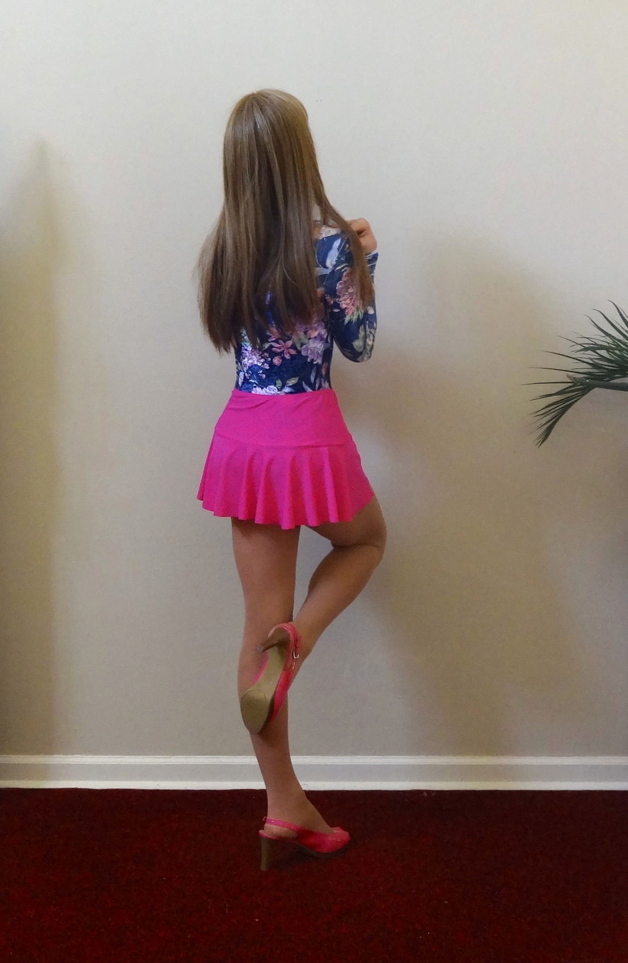 onlymonica:  Floral leotard and short dance skirt definitely makes one feel girly.