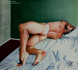 art-gay-queer: Male Nude, Stretching (2017) by Bastiaan mol  @ www.bastiaanmol.com 
