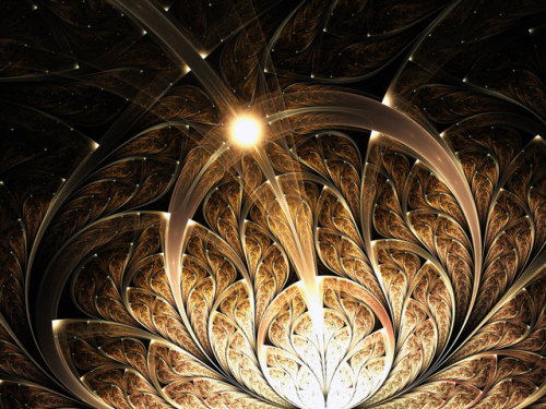 Golden Magical Fractal Plant by KeilaNeokow