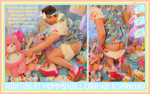 WHETHER HE MEANT TO OR NOT, POINTING AT MOMMY WILL EARN YOU A SPANKING!“Oh you bad bay-bee! Po