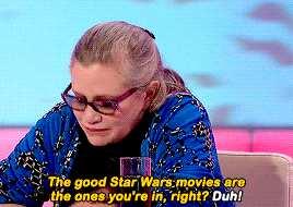 megans-fox:Carrie Fisher being an absolute treasure in “8 Out Of 10 Cats.” 