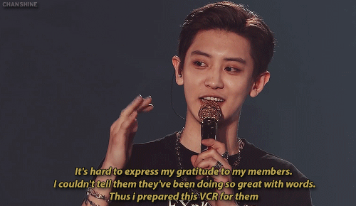 chanshine:Chanyeol’s message to the EXO members at the last day of EXplOration [dot] in Seoul and th