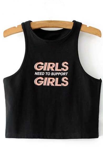 sweetlysomentality: Exquisite Stylish Tanks&amp;Tees  Simple Letter Cropped Tank
