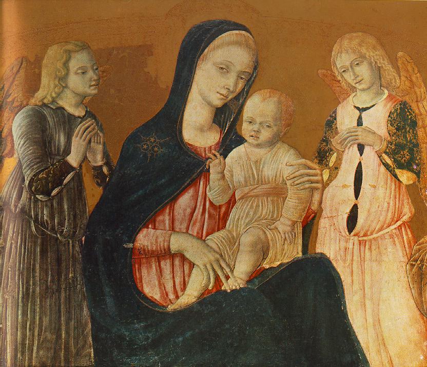 Matteo di Giovanni (1435 - 1495) - Madonna and Child with Two Angels