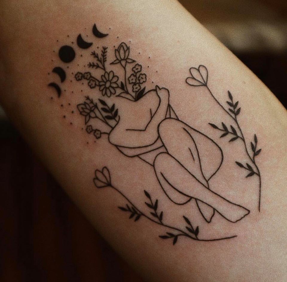 moon and stars tattoo | Tumblr
