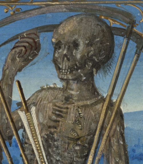 Master of the Chronique scandaleuse, Denise Poncher before a Vision of Death, detail (c.1500). The G