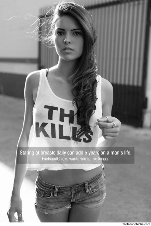 factsandchicks:Staring at breasts daily can add 5 years on a man’s life.source