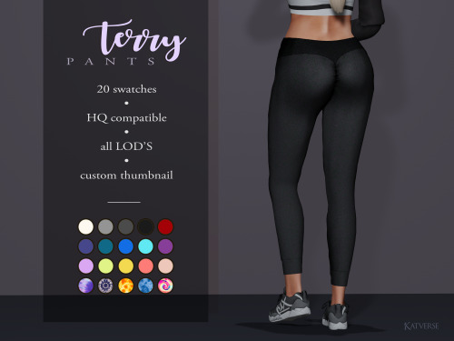 Terry PantsNew colorful leggings for your sims. I hope you enjoy! All LODsTeen to elderHQ compatible