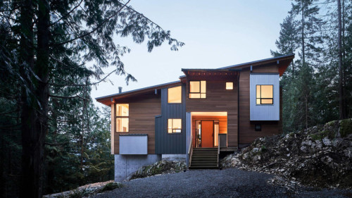 remodelproj:Exterior materials & windows shape this house in the woods. Nice subtle change of ma