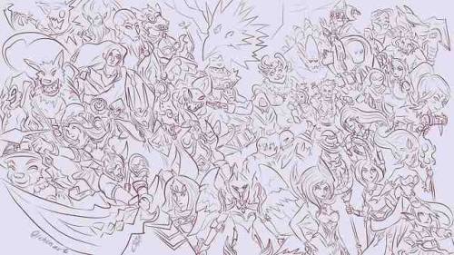 League of Legends 2009 initial champions illustrationA very ambitious project of mine that I’m